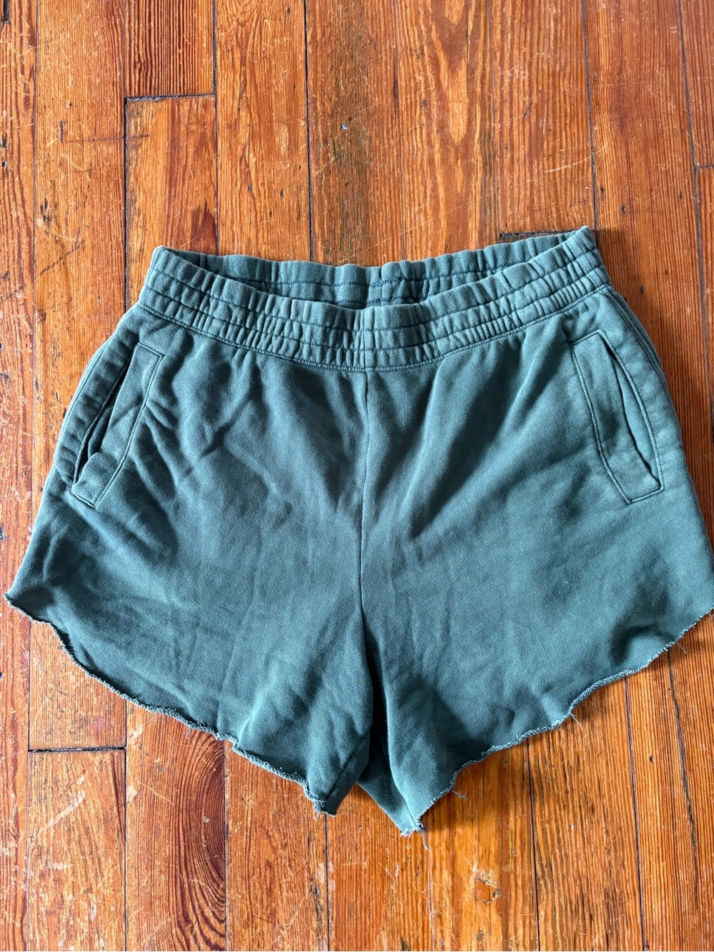aerie Dark Green High-Waist Lounge Shorts